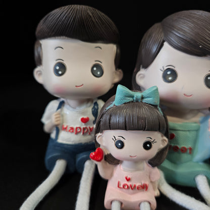 Cartoon Resin Outseam 4pieces set Dolls Hanging Feet Doll Home Wall Decoration