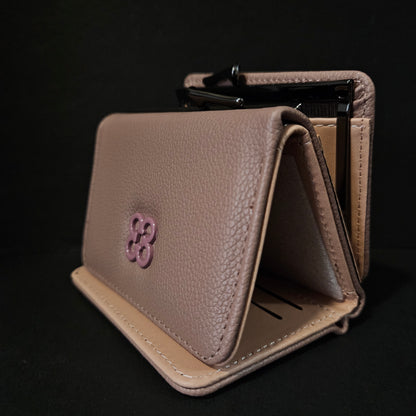 Leather Thin Slim Wallets for Women with magnetic Button