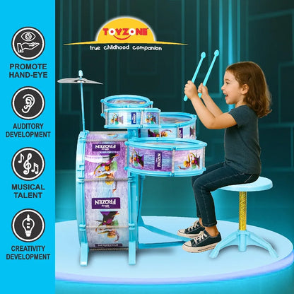 Cartoon characters like Frozen,Barbie & Spiderman themed Drum Set Multifunctional Jazz Drum | Musical Drum Set | Music Play Toy | Kids Percussion Set | Toy Drum kit | Musical Instrument for Kids