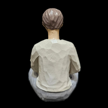 The Father and Daughter with Dog Figurines, Carving a Moment in Time for Fathers and Daughters - Gifts for Fathers Day, Birthday, Grandfathers, Mens, Husband. Sculpture Hand Painted Figure