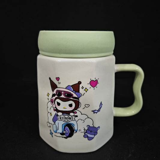 Kuromi cartoon character printed Ceramic mug with white & multiple colours