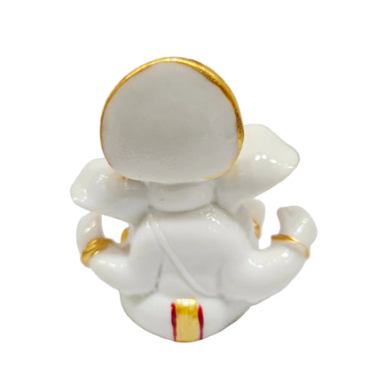 Vinayaka Marble dust Statue Decorative desktop Showpiece for car Dashboard/ Desktop