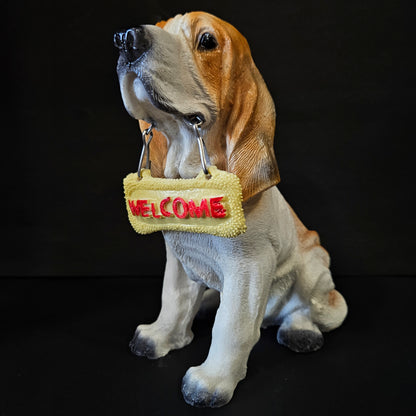 Realistic breed Dogs Welcome Greeter Statue Dog Collectible Decor showpiece Figurine