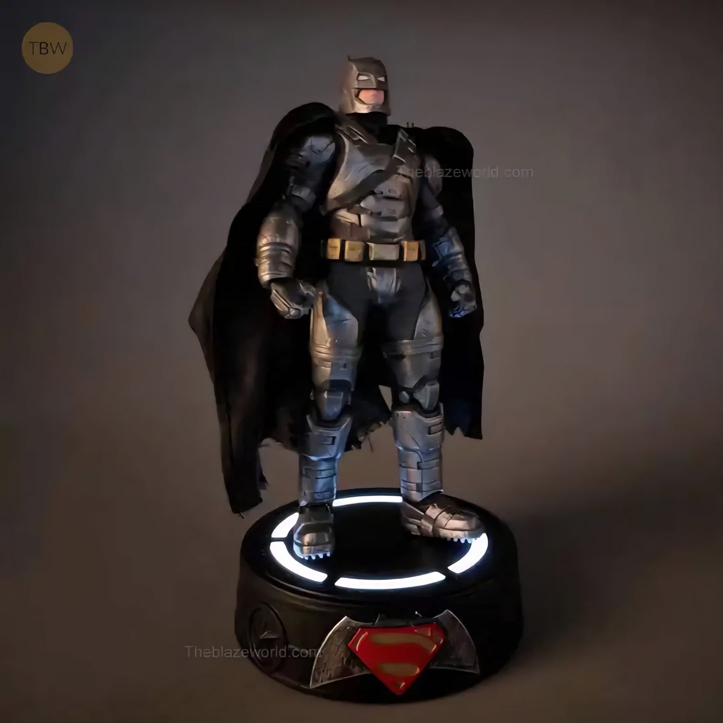 Armored Batman Action Figure with Lighting Stand Base