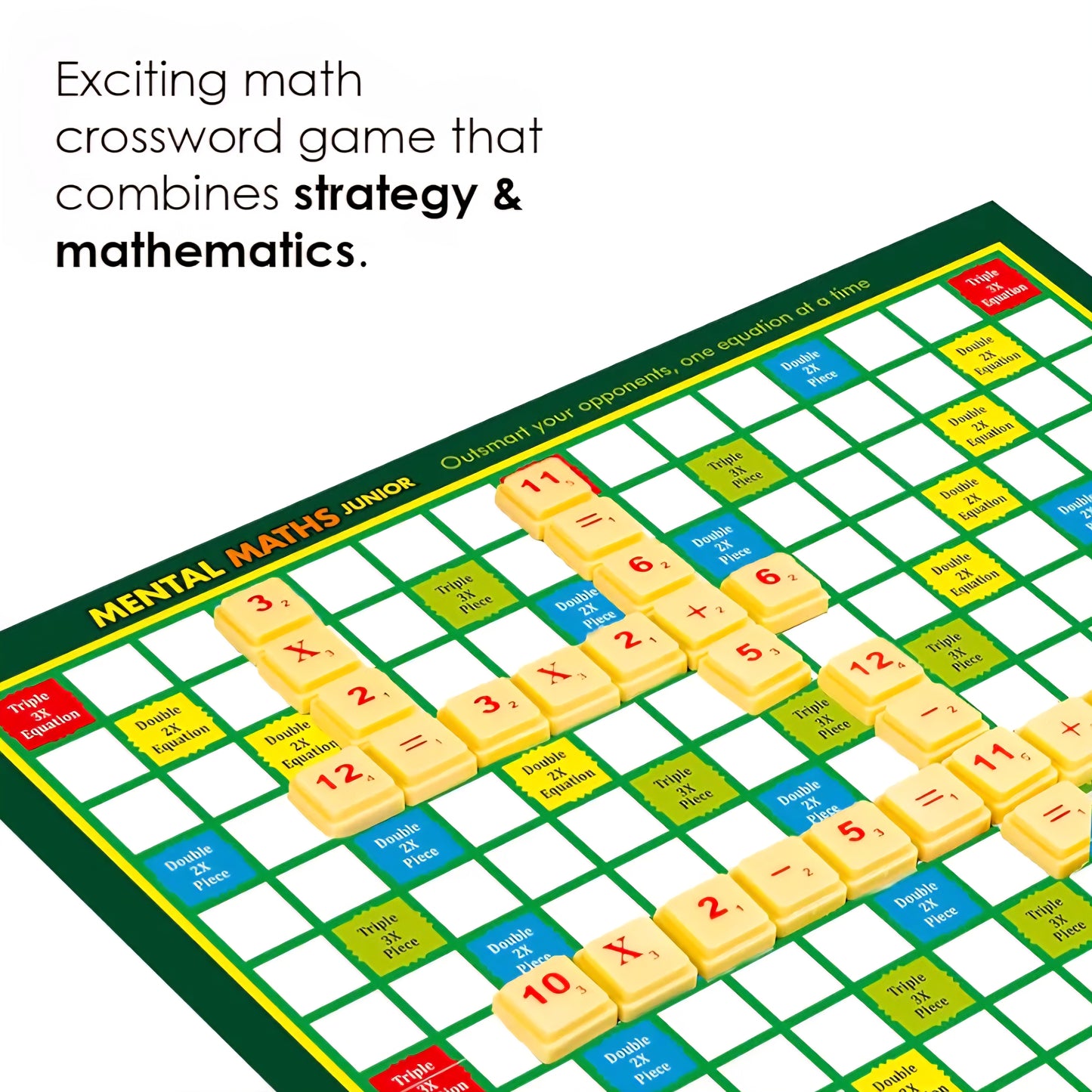 Ratna's Mental Maths Junior Board Game, Educational Crossword Game with Numbers, Family Games for Adults and Kids