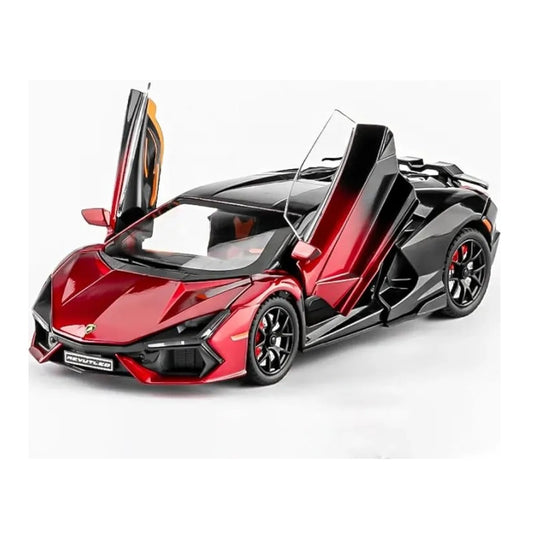 Lamborghini Revuelto Diecast Metal Pull Back Car – 4 Openable Doors with Sound & Light | Perfect Toy Decoration & Gift for Kids