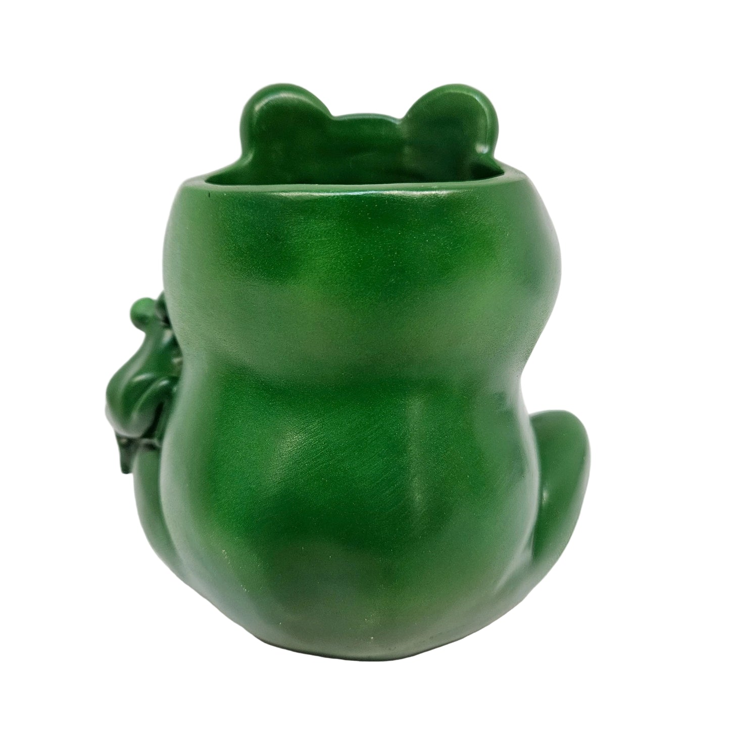 Cute Frog Pen Holder Resin White Animal Toothbrush Lipstick Holder for Home Bedroom Study Room Office Desk Decoration