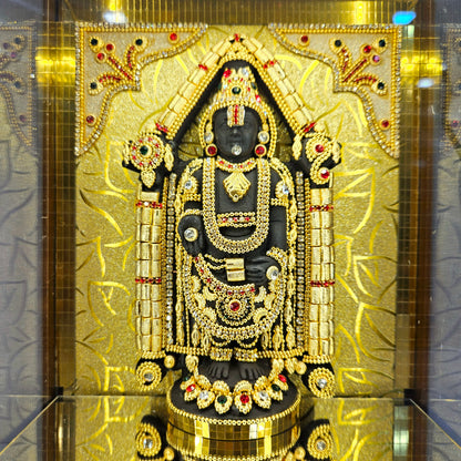 Lord Venkateshwara Balaji 24carats Gold Plated Cabin Idol for Home Decor & Lord Showpiece