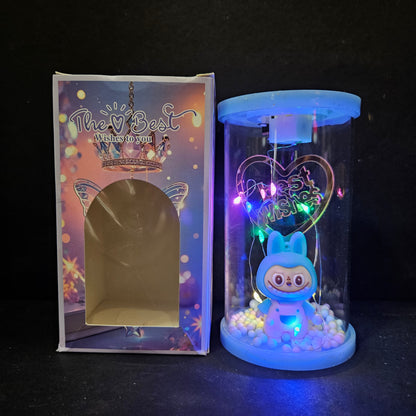 Labubu Best wishes lighting in a glass capsule perfect for couple gifting