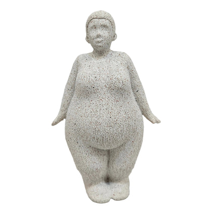 Polystone figure "Cute chubby", white sand Statue Showpiece Figurine