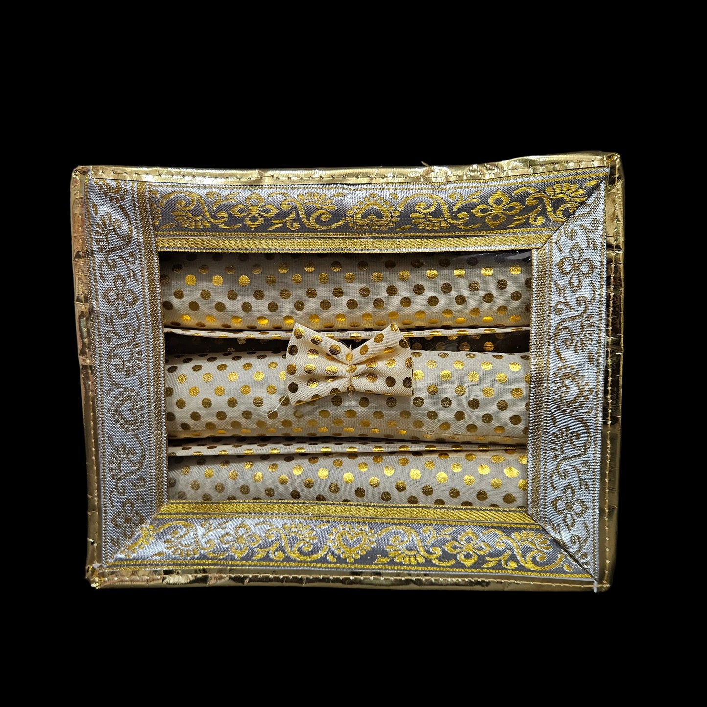 Weave Design Laminated 3 Rod Box, Organizer For Bangle, Watches, Bracelets, Jewellery With Tranasparent Top