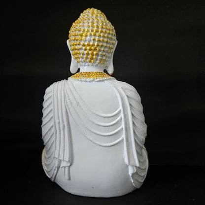 The Healing Spirit Blessing Buddha White & gold Statue for Home Decor