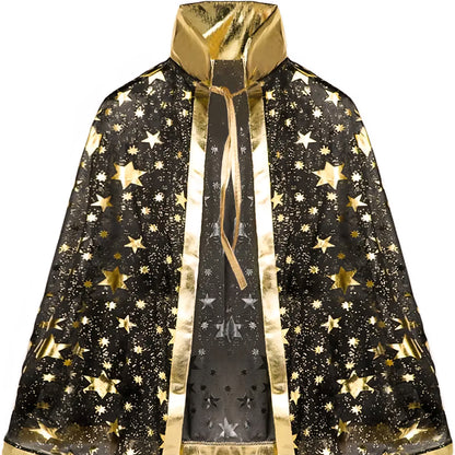 Halloween Kids Witch Costume Witch Cape Wizard Cape  Halloween Star for Cosplay Girls Boys