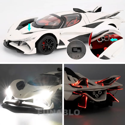 Apollo Project evo Alloy Model Car, Toy Car with Pull Back Function, Toy Car with Sound and Bright Lights, Suitable Collectible Model Toys, Gifts for Boys and Girls