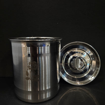 Stainless Steel Round Pop Cron storage box Design & lid perfect for Return gifting purpose