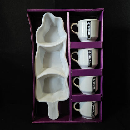 Safari True Friends 1 snack platter & 4 Ceramic cup set