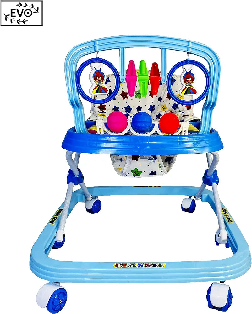 Dash Star classic Round Baby Walker for Kids, Music and Light Function with 3 Position Height Adjustable & 360 degree rotating Kids Walker, Fun Toys & Activities for Babies