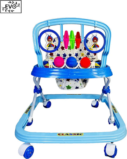 Dash Star classic Round Baby Walker for Kids, Music and Light Function with 3 Position Height Adjustable & 360 degree rotating Kids Walker, Fun Toys & Activities for Babies
