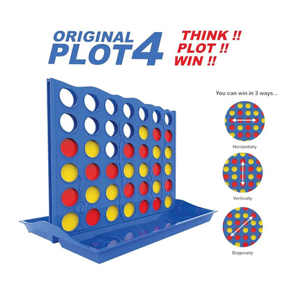 Original Plot 4 Big Board Game Family Game Strategy Game for 2 Players Ages 5 & Up