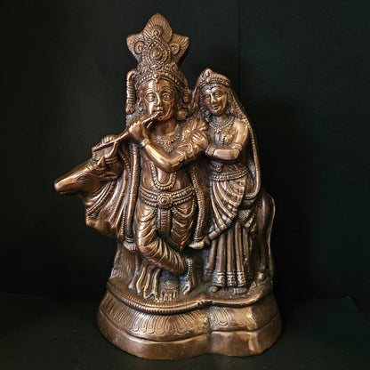 Lord Krishna Spirtual Copper idol Statue showpiece Figurine for Pooja Room & home Decor