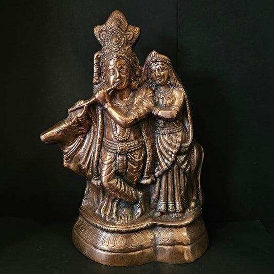 Lord Krishna Spirtual Copper idol Statue showpiece Figurine for Pooja Room & home Decor