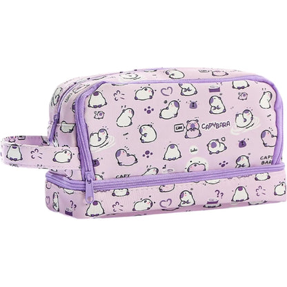Cute Kawaii Print Pencil Pouch with 3Compartments, Multifunctional Stationery Organizer for School Office, Students, Stationery Pouch, Cosmetic Zip Pouch