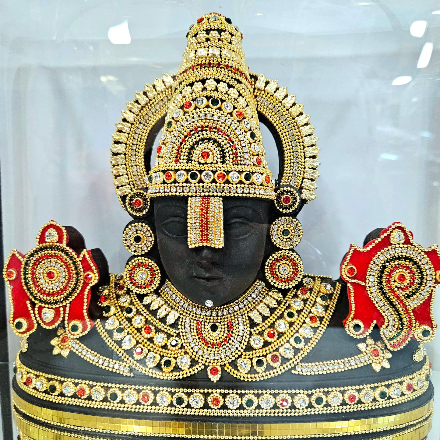Lord Venkateshwara Balaji 24carats Gold Plated Cabin Idol for Home Decor & Lord Showpiece