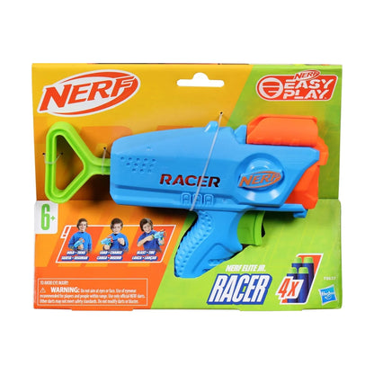 Nerf Elite Junior Racer Easy Play Dart Blaster, 4 Elite Darts, Outdoor Toys for 6 Year Old Boys & Girls
