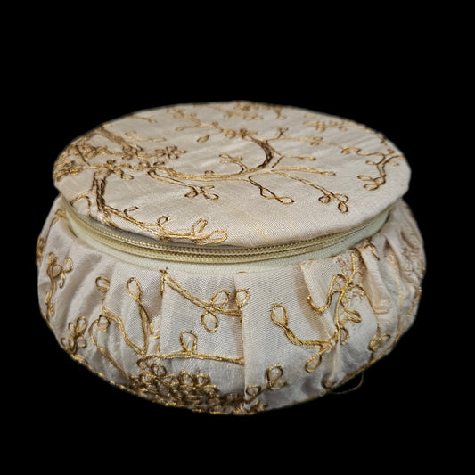 Classy embroidery Designer Zipper jewellery & bangle multipurpose usage storage box