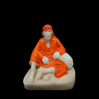 Shirdi Saibaba Desktop size small Marble Dust Idol for Pooja Room Statue for Home Worship