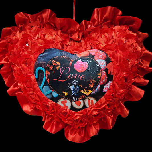 Valentine Gift  Heart Shape Cushion Pillow with printed Valentine's Day Love Pillow