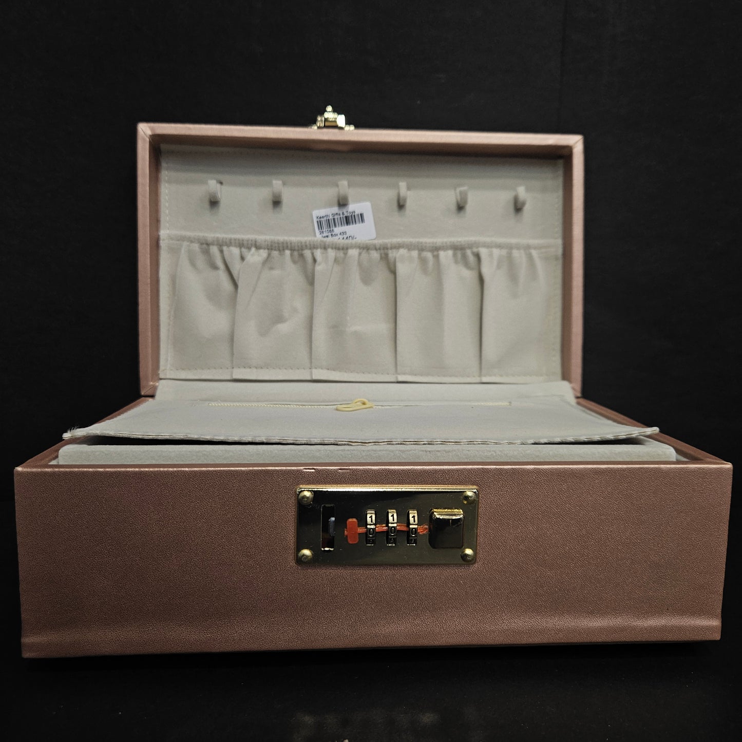 Travel Makeup Vanity Kit For Women 2 Layer Jewelry Display Suitcase With Removable Tray Storage Holder For Ring Necklace Earring