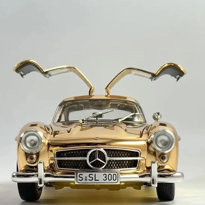 Mercedes-Benz 300SL 1936 Vintage Classic Car Alloy Car Model Sound and Light Pull Back Toy Car
