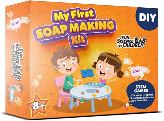 My first Soap Making kit for Kids. Make Scented and Colored Soaps. for Boys and Girls Above 8 Years this kit allows kids to create their own scented and colored soaps.