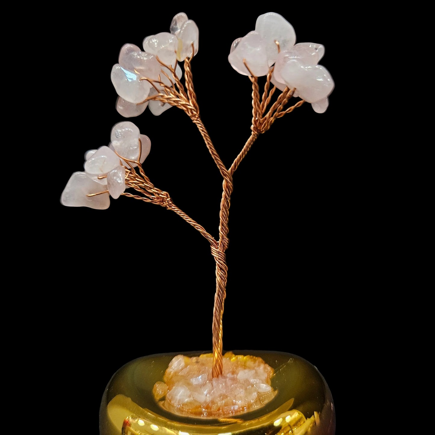 Crystal Tree Decor Natural Crystal Money Tree Ornament with Base for Good Luck, Wealth& Prosperity- Home Office Decor Spiritual Gift
