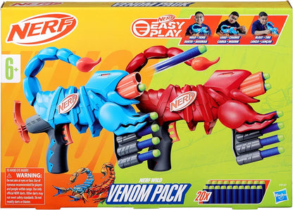 Nerf Wild Venompack, Includes 2 Easy Play Nerf Blasters, Scorpion Designs, 20 Nerf Elite Darts, Snake Toys, Ages 6 years above