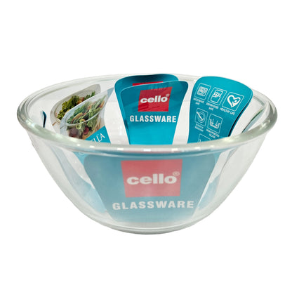 Cello Ornella Glassware Bowl Microwave Safe (Approx:-1.5L)