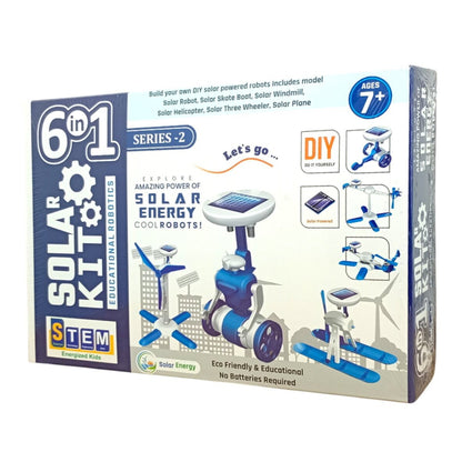 6-in-1 Solar Energy Cool Robot DIY Building Mode Experiment Kit Series-1 Beginner-Friendly Science Toy for Kids 6+Years