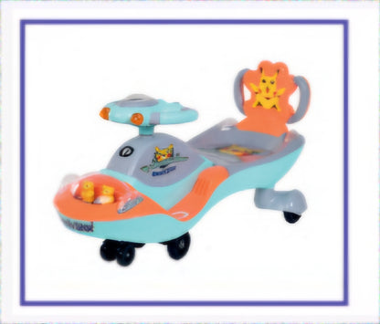 Dash star pikachu dx twist car safety backrest,fancy music & Lighting in steering and body both & heavy duty Wheels