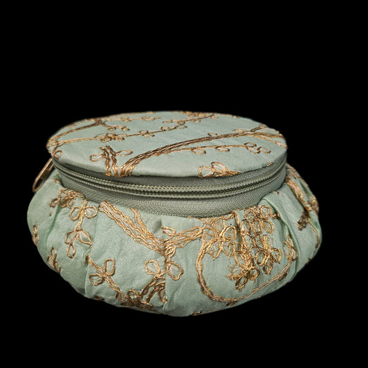 Classy embroidery Designer Zipper jewellery & bangle multipurpose usage storage box