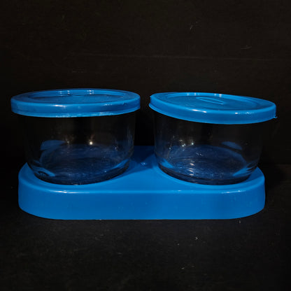 Santro-2 two pieces glass Bowl with tray perfect for Return gifting
