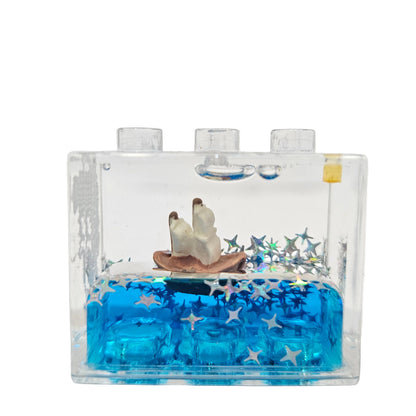 Liquid Wave Miniature Floating Cruise Ship & Star Design| Adorable Fluid Motion Display | Unique Gift & Home Decor | Car Dashboard Decorative Showpiece Liquid Wave Miniature Floating Cruise Ship & Star Design