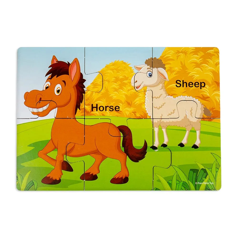 Ratna's My First Wooden Jigsaw Puzzle Domestic Animals for Kids