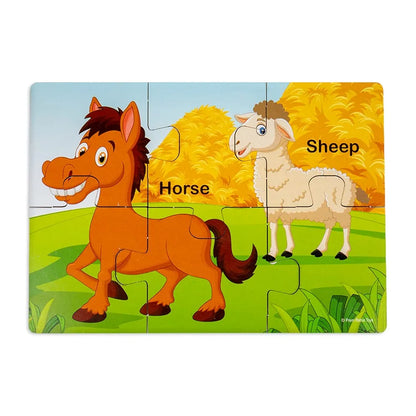Ratna's My First Wooden Jigsaw Puzzle Domestic Animals for Kids