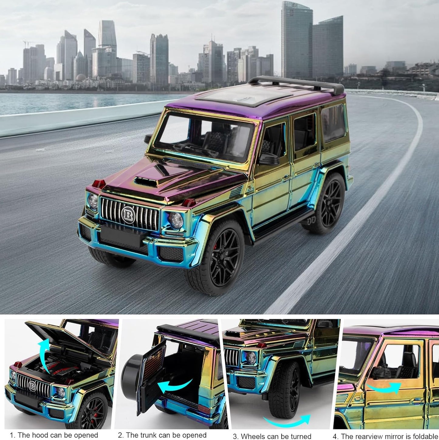 Benz G63 Pull Back Alloy Car Model Toy Car with Sound and Light Effects High Performance Model Toy Vehicle Gift for Boys and Girls Aged 3+ Years
