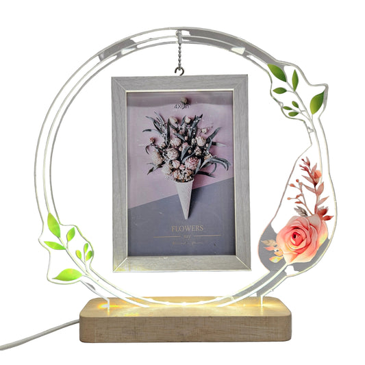 LED light-up cat outline photo frame designed for tabletop display Showpiece Figurine