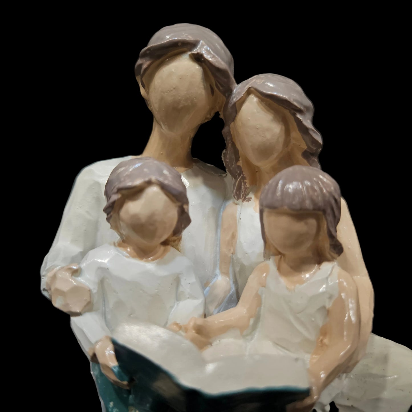 Family of 4 Reading Book Figurines As Shown Resin for Parents or Daughter and Son, Home Decoration