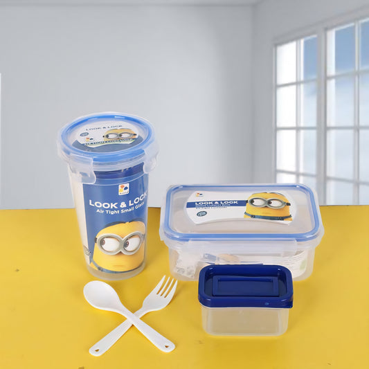 Look and Lock Lunch Gift Set Minion (Multicolored) 2 Containers 800ml Lunch Box