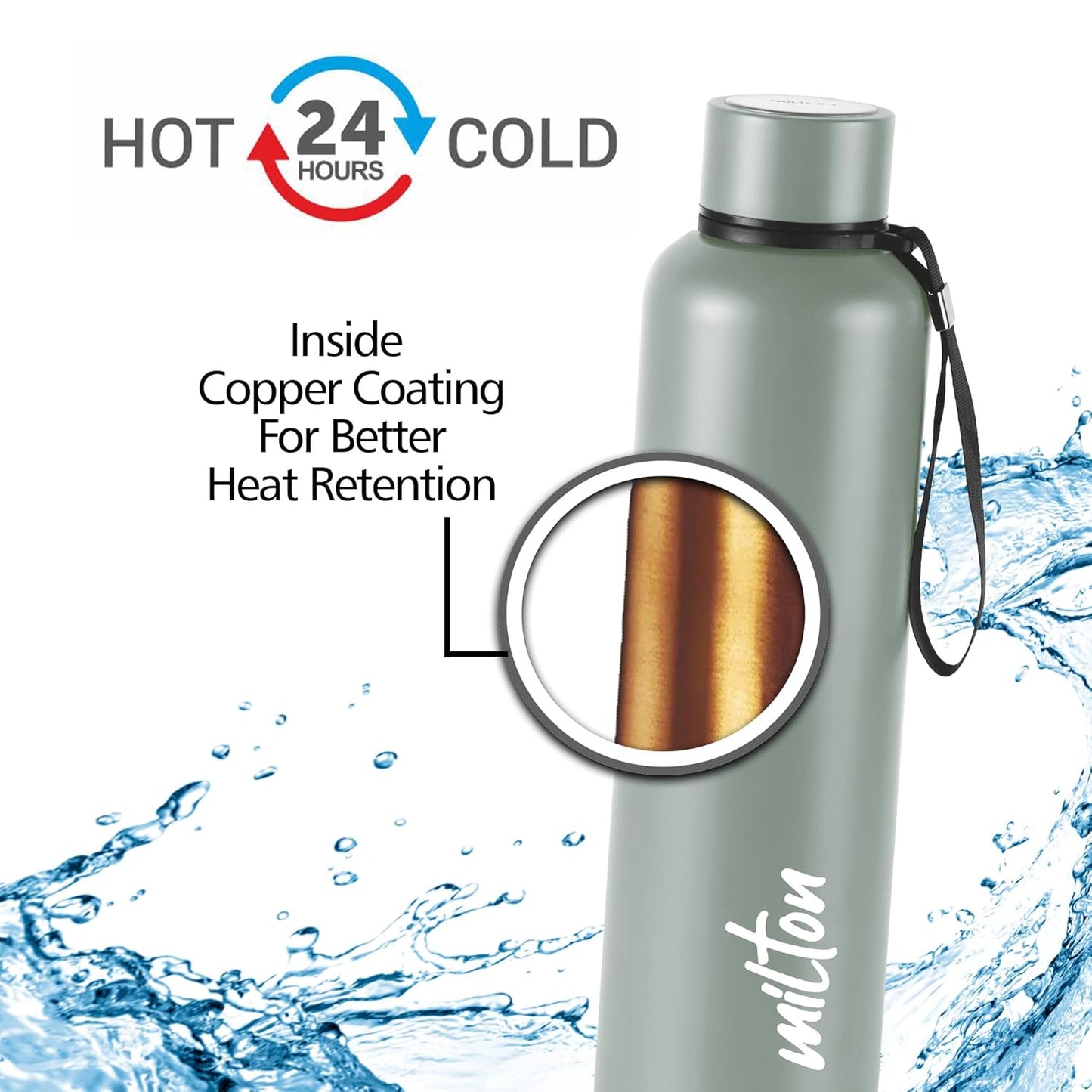 MILTON Torque 500 ISI Certified Stainless Steel Water Bottle, Leak Proof, Rust Proof, Single walled,1 Yr Warranty, Ideal Sipper Water Bottle for School Kids Bottle,500ml