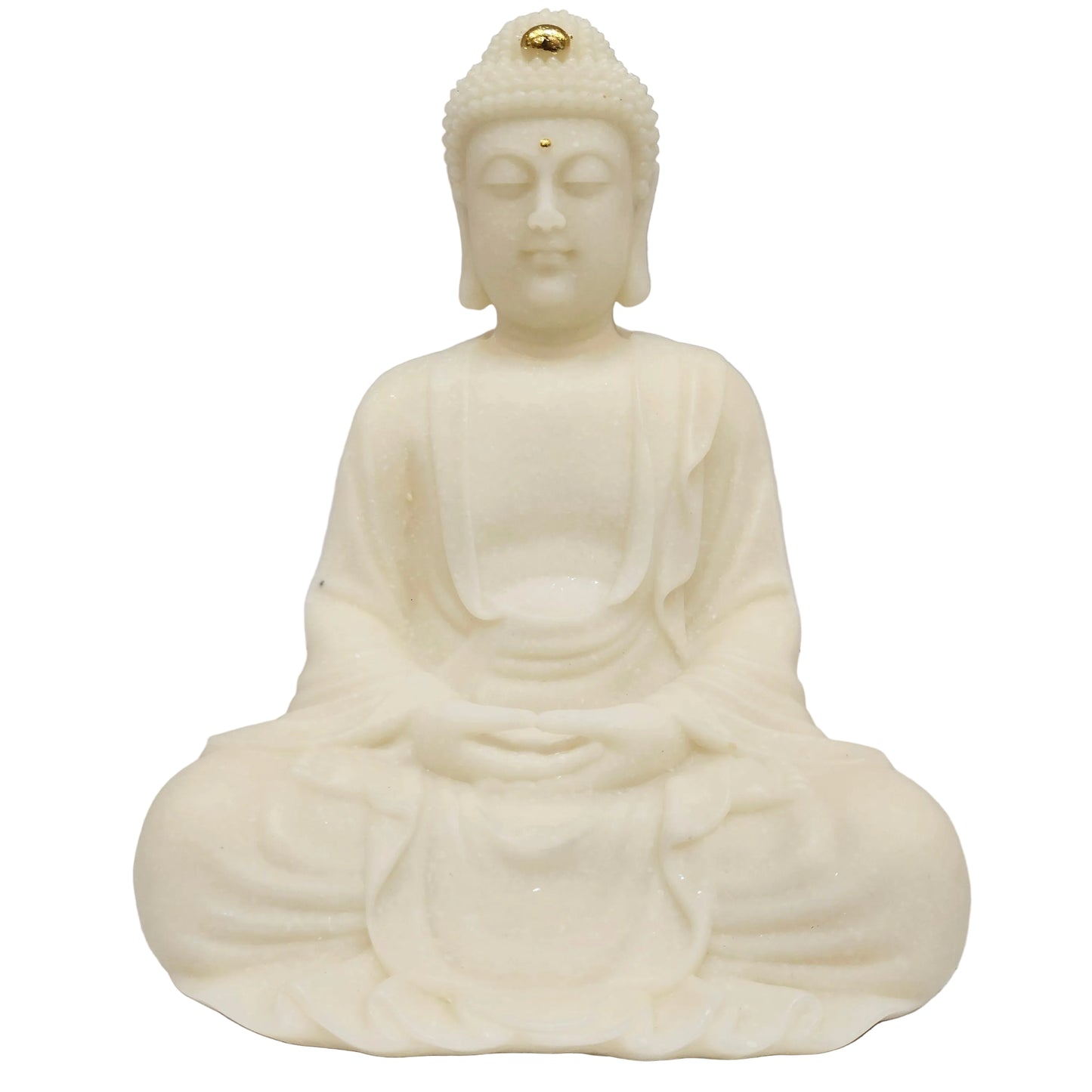 White Resin Buddha showpiece, Premium Resin Made Table Top Home Decor for Living Room and Gifting